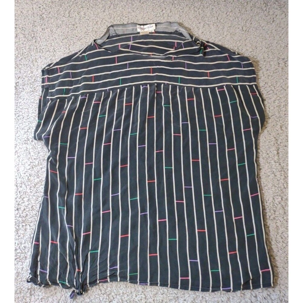 Retro Arcade Look 100% Silk Vintage Short Sleeve Dragon Skin Short Sleeve 14 Sz
